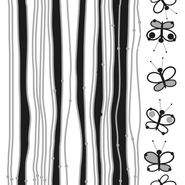 Vektorillustration Des Nahtlosen Musters Mit Schmetterlingen — Stockvektor