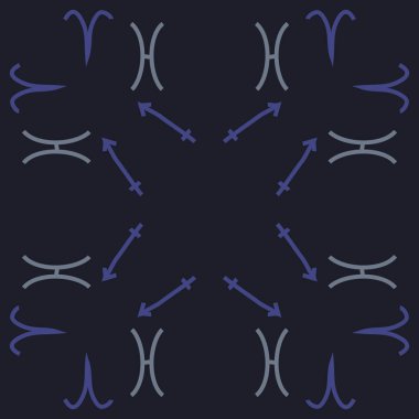 Zodiac Signs Dikişsiz desen-balık, yay. Vektör Illustration