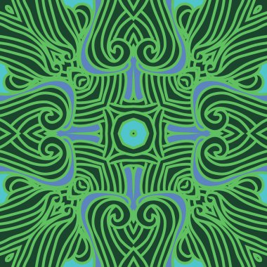 Çiçek motifinin dairesel dikişsiz deseni, vektör illüstrasyonu