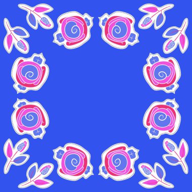 Renkli motif çiçek dikişsiz desen