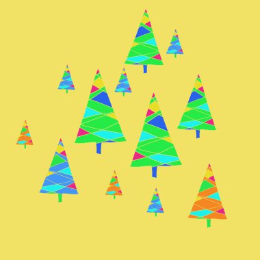 Soyut basit noel ağaçlarının dikişsiz desen