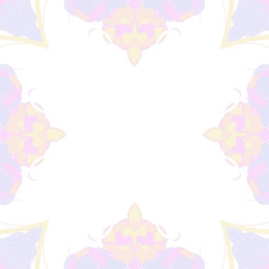 Çiçek motifli dairesel dikişsiz desen, fotokopi alanı