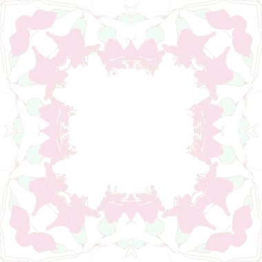 Çiçek motifli dairesel dikişsiz desen, fotokopi alanı