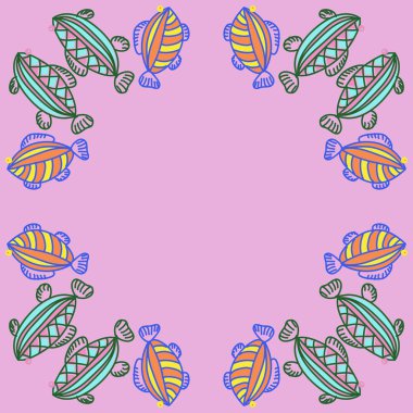 Soyut basit balıklar Dikişsiz desen