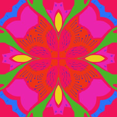 Çiçek motifinin dairesel dikişsiz deseni.