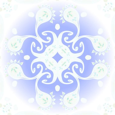 Spiralli oryantal motifin dairesel dikişsiz deseni 