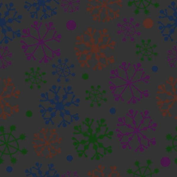 冬のモチーフ 雪のシームレスなパターン — ストックベクタ