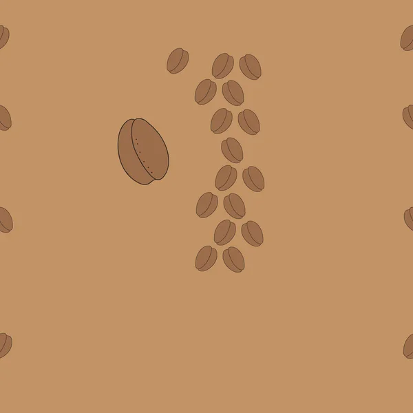 抽象简单咖啡豆的无缝模式 — 图库矢量图片
