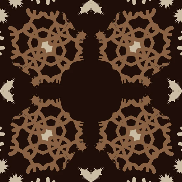 冬のモチーフ スポット コピースペースの円形シームレスパターン — ストックベクタ