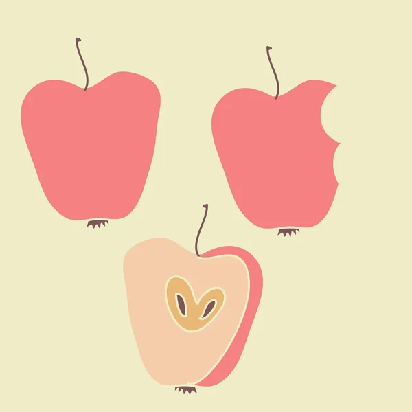 苹果在五颜六色的背景 复制空间 — 图库矢量图片
