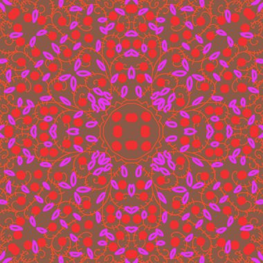 Renkli motifin dairesel dikişsiz deseni