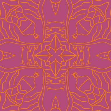 Narin motif, çizgiler, yıldızlar, dalgalar dairesel dikişsiz desen.  