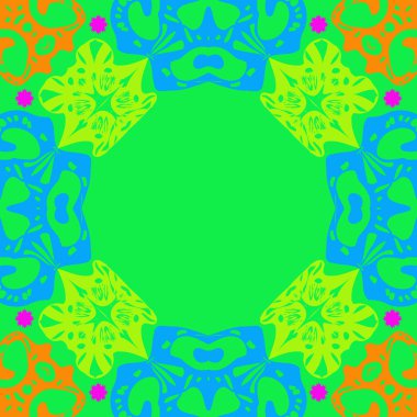 Renkli motifin dairesel dikişsiz deseni