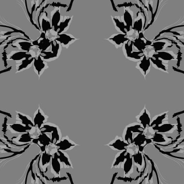 Çiçek motifli dairesel dikişsiz desen, fotokopi alanı