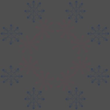 Kar taneleri ile renkli motiflerin dairesel dikişsiz desen, sadece vektör illüstrasyon