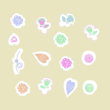 Soyut basit çiçek Dikişsiz deseni 