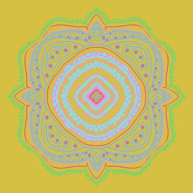 Fotokopi alanı ile dekoratif motif dairesel dikişsiz desen