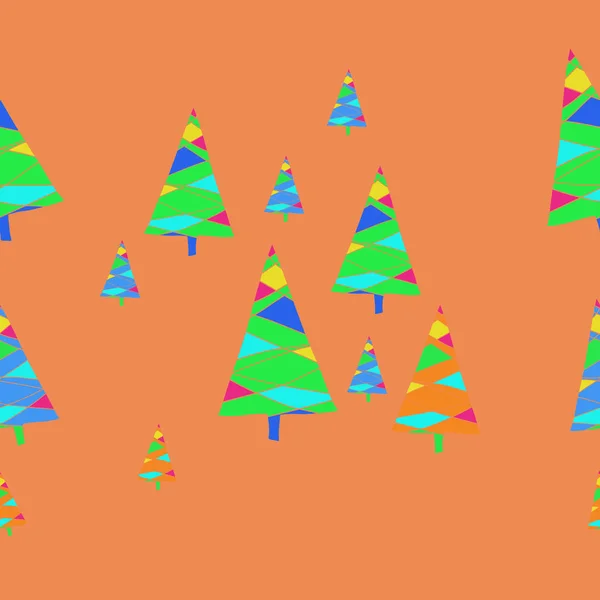 Padrão Sem Costura Árvores Natal Simples Abstratas — Vetor de Stock
