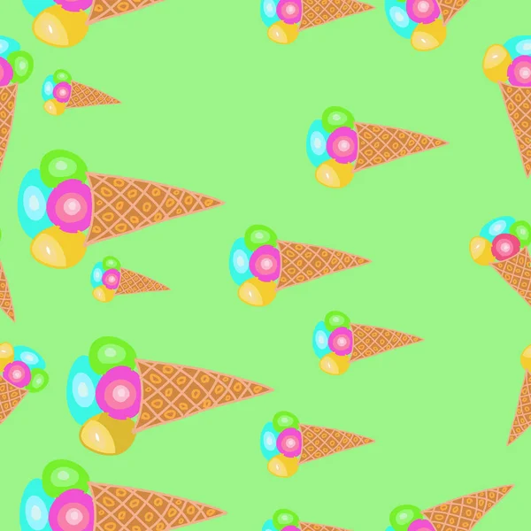 Patrón Abstracto Sin Costuras Con Helados Fondo Vectorial — Archivo Imágenes Vectoriales