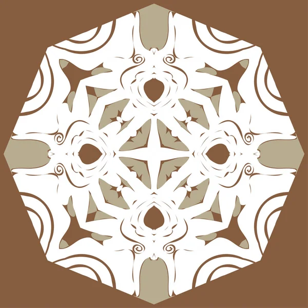 Kreisförmiges Muster Aus Floralen Motiven Blumen Loch Wellen Flecken Streifen — Stockvektor