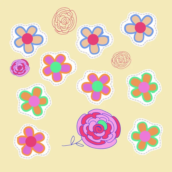 Бесшовный Рисунок Абстрактных Простых Цветов — стоковый вектор