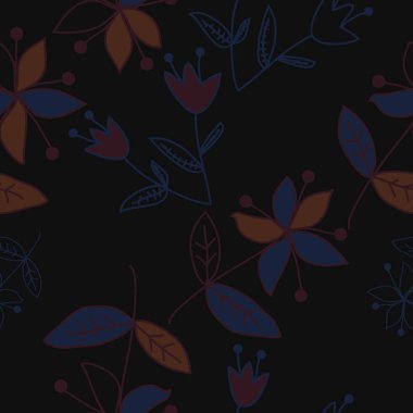 Renkli motif çiçek dikişsiz desen