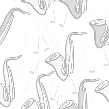 Soyut basit saksafon dikişsiz desen