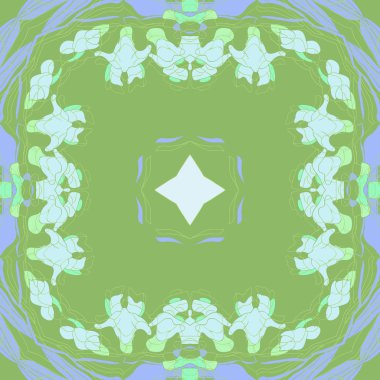 Çiçek motifinin dairesel dikişsiz deseni.