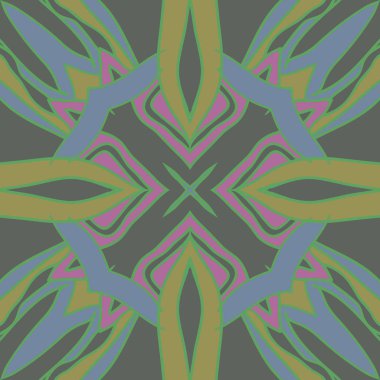 Çiçek motifi dairesel dikişsiz desen, sadece vektör illüstrasyon  