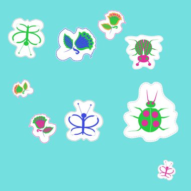 Soyut basit çiçek süsleme Dikişsiz desen