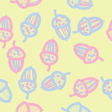 renkli soyut basit meşe palamudu desen