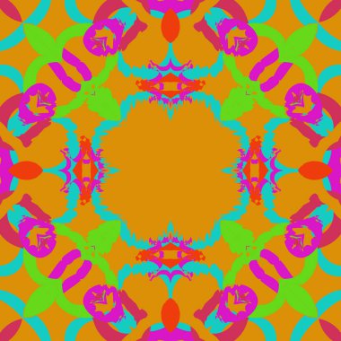 Soyut motifli dairesel dikişsiz desen