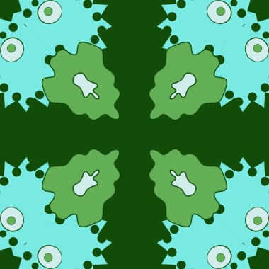 Çiçek motifi dairesel dikişsiz desen, sadece vektör illüstrasyon  