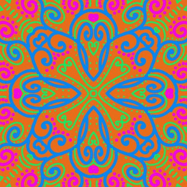 Renkli motifin dairesel dikişsiz deseni