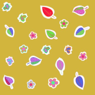 Soyut basit yaprakların kusursuz deseni