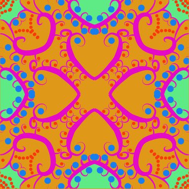 Çiçek haç ve nokta desenile soyut sorunsuz arka plan