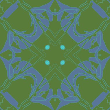 Çiçek motifi, çiçek, yaprak dairesel dikişsiz desen.