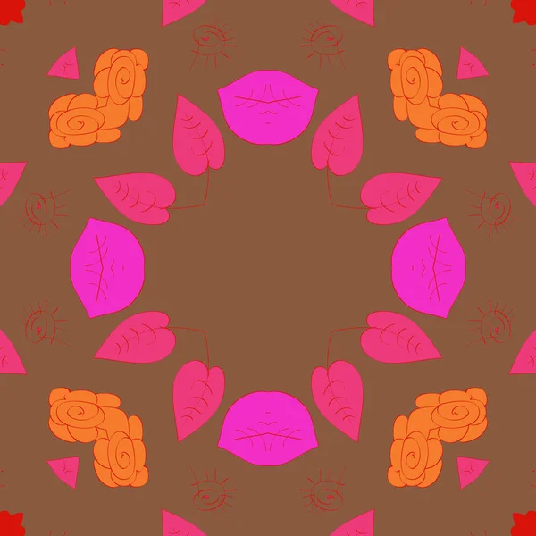 Modèle Circulaire Sans Couture Motif Floral — Image vectorielle