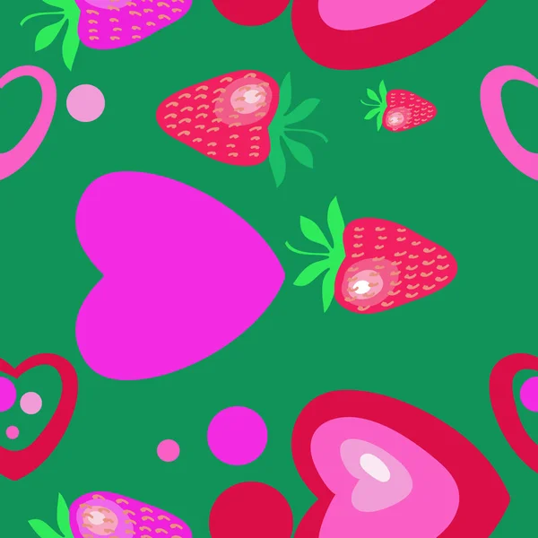 Patrón Sin Costuras Fresas Simples Abstractas — Archivo Imágenes Vectoriales