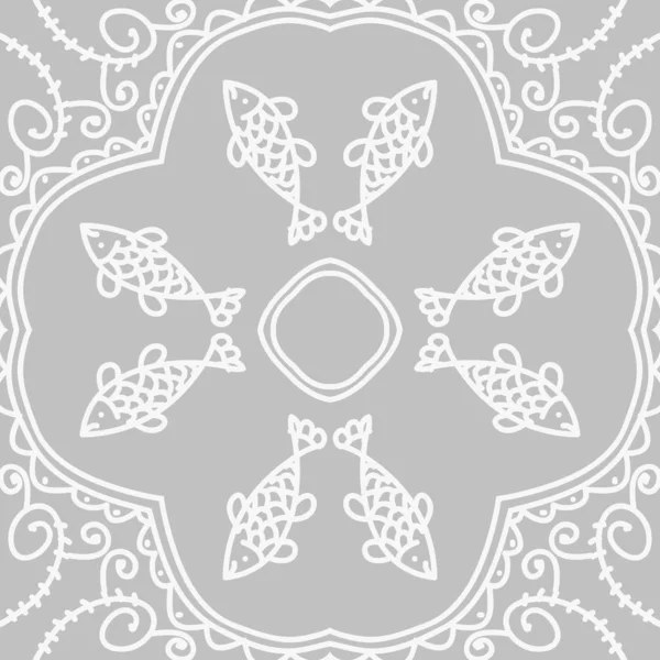 Ornement Poisson Motif Sans Couture Motif Coloré — Image vectorielle