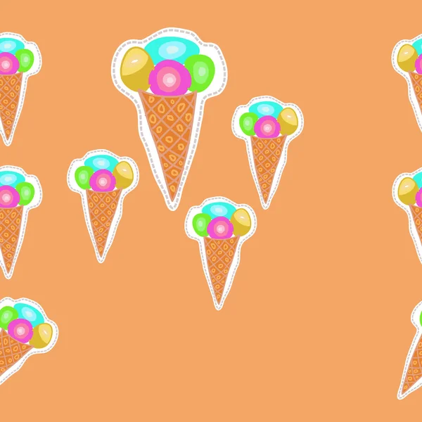 Patrón Abstracto Sin Costuras Con Helados Fondo Vectorial — Archivo Imágenes Vectoriales