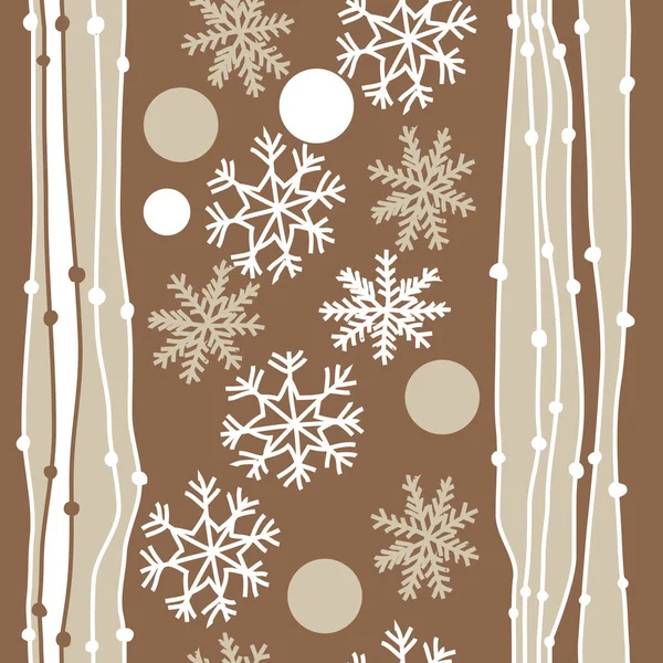 Seamless Pattern Abstract Simple Snowflakes — Stock Vector