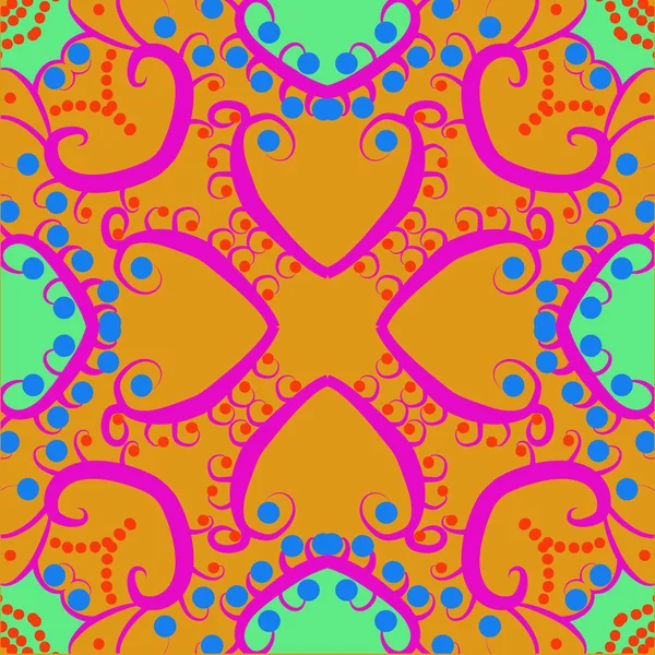 Fondo Sin Costura Abstracto Con Cruz Floral Patrón Puntos — Vector de stock