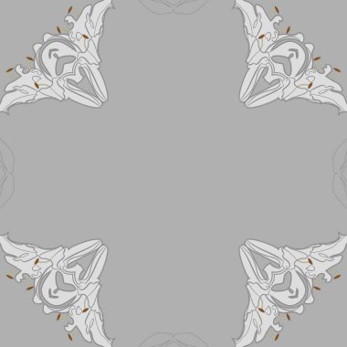 Çiçek motifli dairesel dikişsiz desen, fotokopi alanı