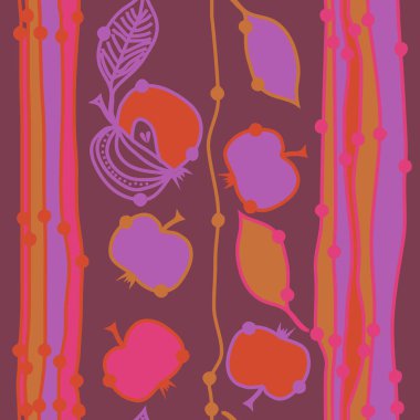 Renkli elma ve yaprakları ile Dikişsiz desen