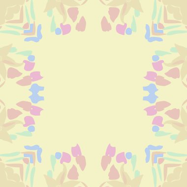 Çiçek motifi dairesel dikişsiz desen, sadece vektör illüstrasyon  