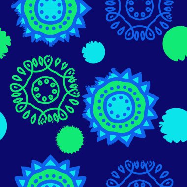 Dekoratif motif, karalamalar, çizgiler, yıldızlar, dalgalar Dikişsiz desen. Elle çizilmiş.