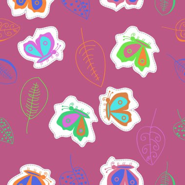 Soyut basit kelebekler Dikişsiz desen