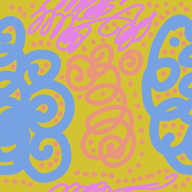 sanatsal soyut dikişsiz desen, vektör illüstrasyon