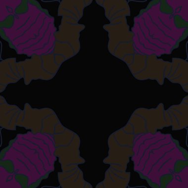 Çiçek motifli dairesel dikişsiz desen, fotokopi alanı